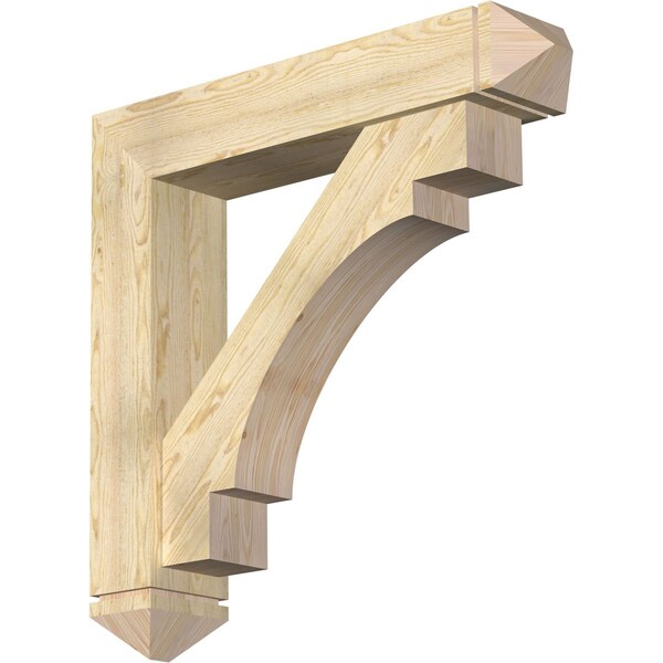 Ekena Millwork Merced Arts and Crafts Rough Sawn Bracket w/ Offset Brace, Douglas Fir, 8"W x 40"D x 40"H BKT0806X40X40MRC03RDF - main
